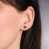 Dazzling Moissanite Stud Earrings - PINK